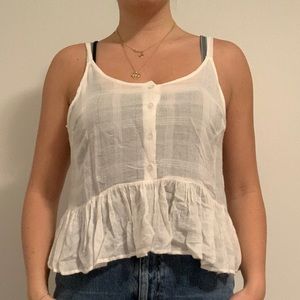 Sheer White Tank Top